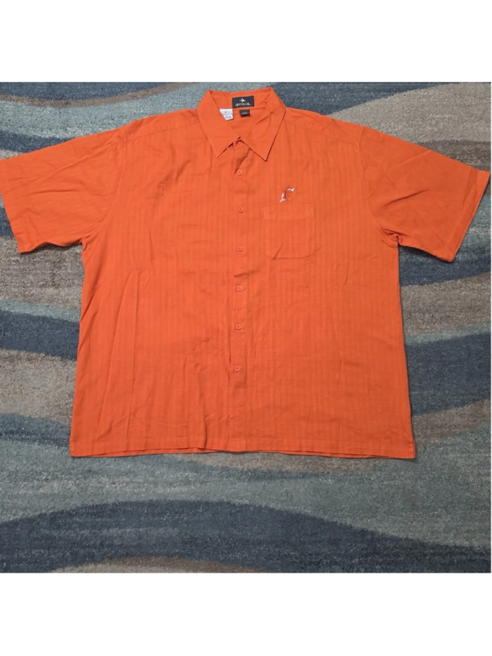 Antigua Florida Marlins Shirt Mens XXL Orange Retro MLB Button Up Camp
